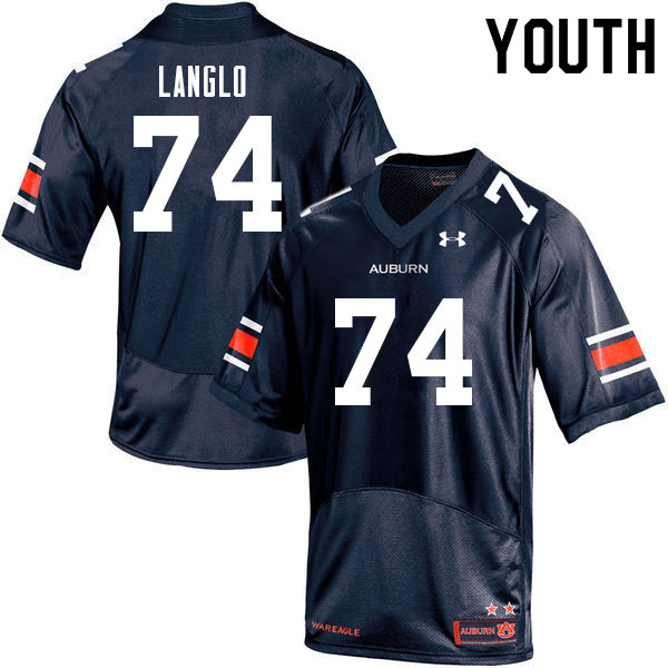 Youth #74 Garner Langlo Auburn Tigers College Football Jerseys Sale-Navy